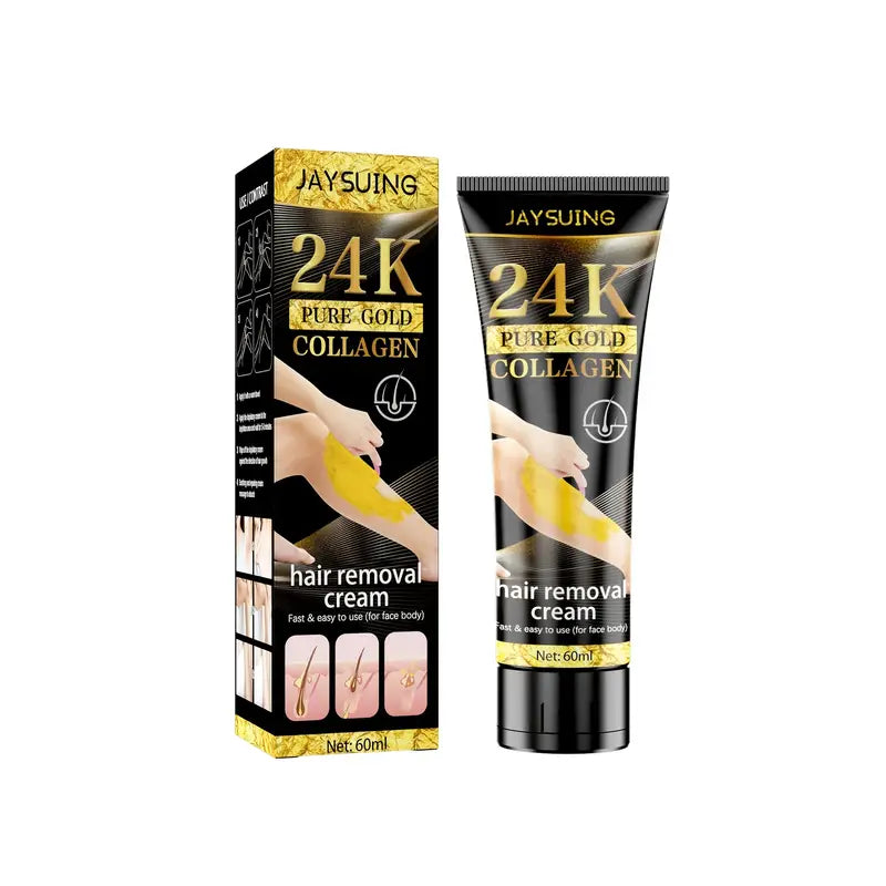 Enriched with 24K Gold and Collagen, this luxurious formula gently removes unwanted hair while helping to nourish and hydrate your skin. Designed for a smooth, effortless application, it leaves your skin feeling soft, refreshed, and beautifully cared for